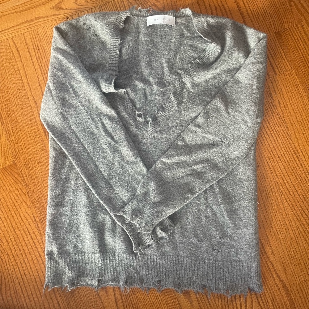 IRO jean distressed sweater in gray